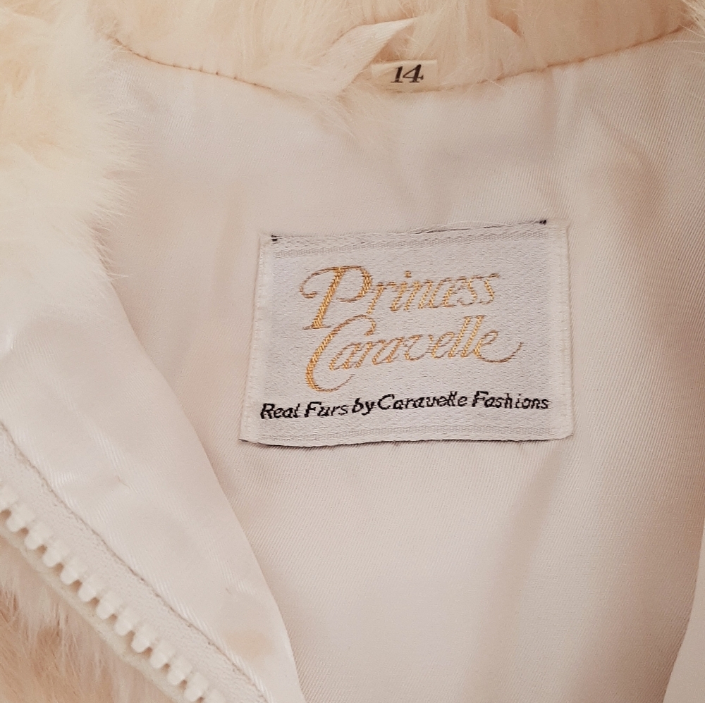 Beige/Natual white fur jacket - Picture 5 of 5